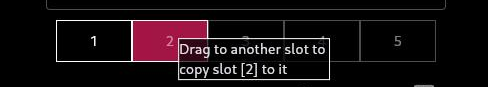 Controls: Memory slots