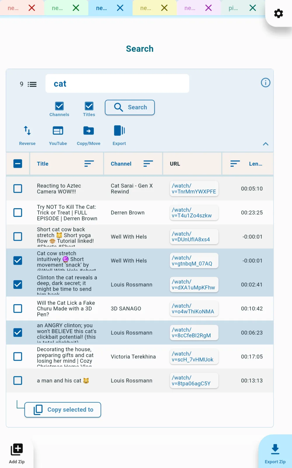 Multiple databases in colour-coded tabs