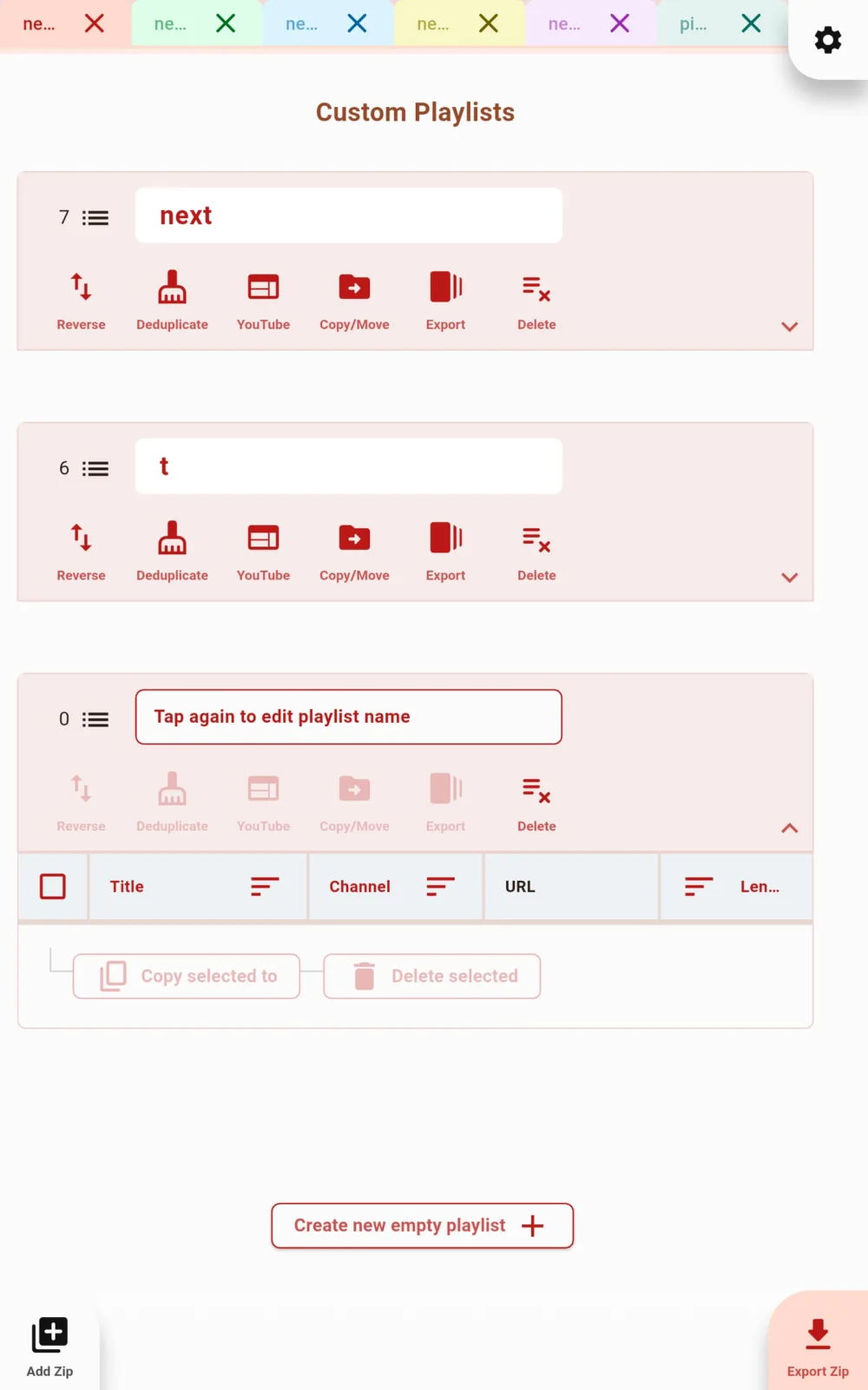 Create new playlists