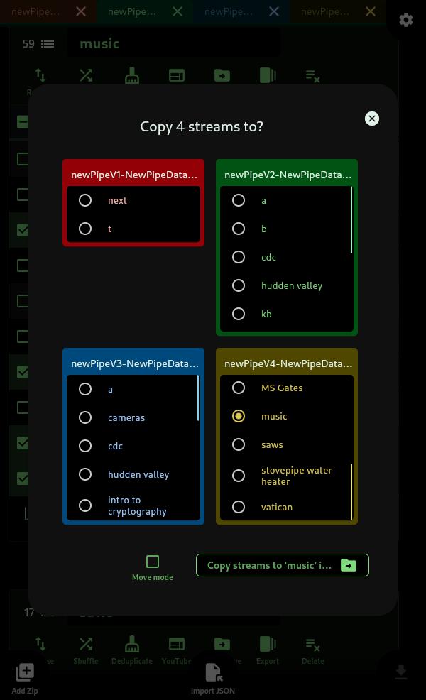 Copy streams (dark)
