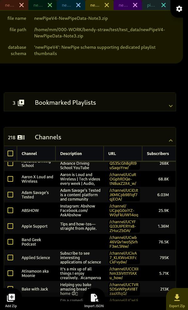 Database info (dark)