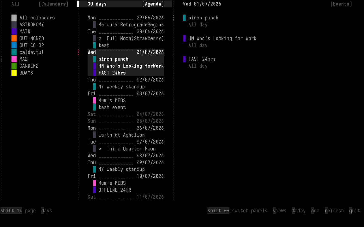 Agenda View (132 columns)
