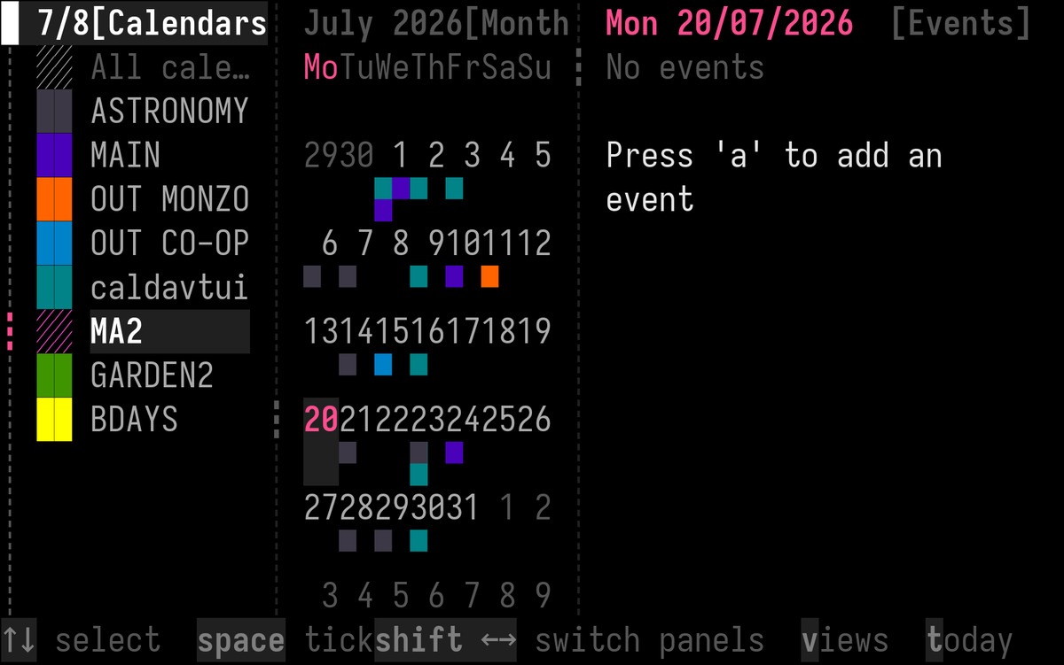 Select Calendars (59 columns)